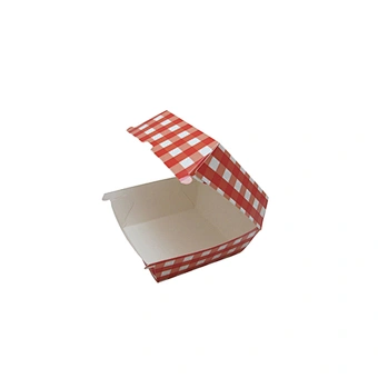 Eco-friendly Wholesale Red and White Custom Food Packing Box for Burger