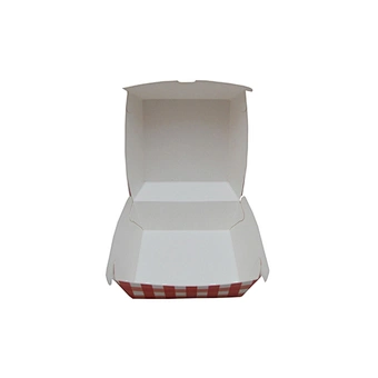 Eco-friendly Wholesale Red and White Custom Food Packing Box for Burger