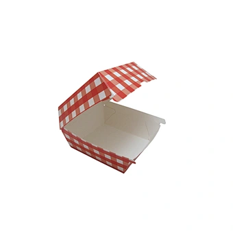 Eco-friendly Wholesale Red and White Custom Food Packing Box for Burger