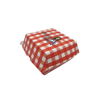 Eco-friendly Wholesale Red and White Custom Food Packing Box for Burger